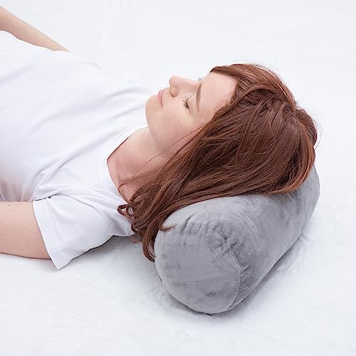 1 MIDDLE ONE Round Cylinder Bolster Pillow with Removable Velvet Cover, Tube Roll Cervical Pillow for Head, Neck, Back and Legs Support, 13"x 6", Blue - Image 6
