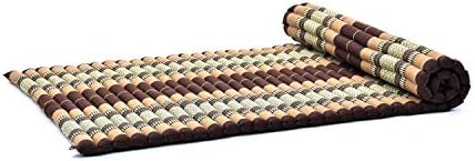 Leewadee - Kapok Roll Mat – Handcrafted Folding Sleep & Relaxation Mattress from Thailand, Ideal as Guest Bed, Camping Mat, Yoga Mat or Traditional Futon, 75 x 39 inches, Brown - Image 4