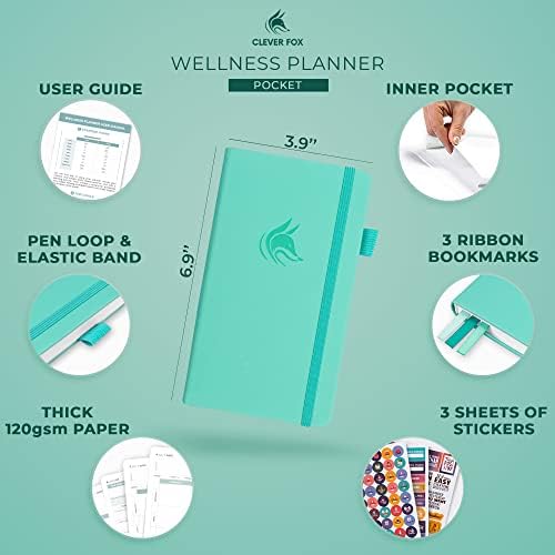 Clever Fox Wellness Planner & Food Journal Small Turquoise - Image 2