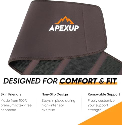 APEXUP Waist Trainer for Women Lower Belly Fat, Men Sweat Band, Stomach Wrap, Waist Trimmer with Removable Lumbar Support - Image 6