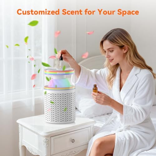 AIRROMI Pet Air Purifier for Home & Bedroom, HEPA Activated Carbon Filter, Removes Pet Dander & Odor, Allergies, Smoke, Hair, Night Light, Fragrance Sponge, Up to 658 ft², A2002 Rainbow - Image 6