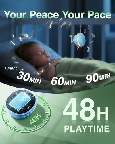 Portable White Noise Sound Machine for Baby with 48H Playtime, 20 Sounds - Image 3