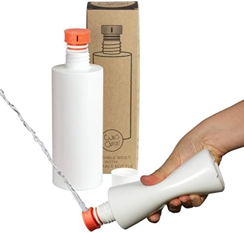 CuloClean Portable Bidet for Toilet or Travel. Peri Bottle for Men and Women. Handheld Spray. Bath Essentials (Coral) by CuloClean