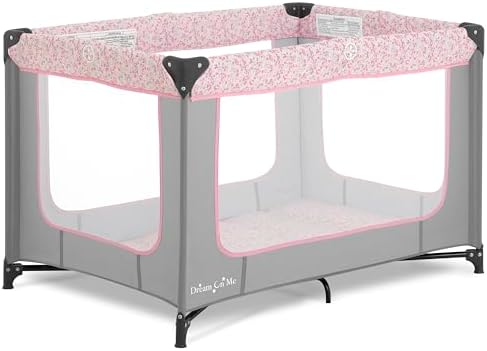Dream On Me Zodiak Portable Playard, Compact for Travel, Carry Bag, Gray & Pink by Unknown