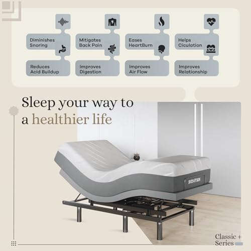 Sven & Son Harmony Adjustable Bed Base, Head and Foot Lift, Massage, Under-Bed Lights, USB, Gel Memory, Zero Gravity Smart Frame - Twin XL + 12 inch Memory Foam Matt (Medium) - Image 3