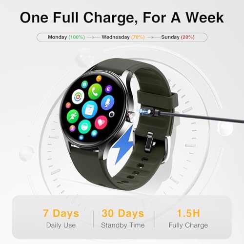 Smart Watch for Men Women, 105+ Sports Modes Fitness Tracker (Green) - Image 7