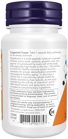 NOW Foods Supplements, Glutathione 500 mg, With Milk Thistle Extract & Alpha Lipoic Acid, Free Radical Neutralizer*, 30 Veg Capsules - Image 3