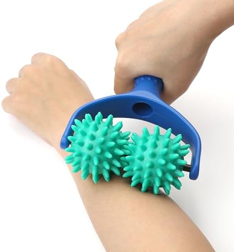 2PCS Handheld Spiky Massage Balls Rollers Compact and Portable Muscle Relaxation Tools with Handle-Deep Tissue for Pain Pressure Relief Whole Body Sensory Self Relax Massager Stick - Image 5