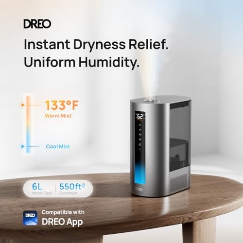 DREO 6L Smart Humidifiers for Bedroom, Warm & Cool Mist for Large Room - Image 2