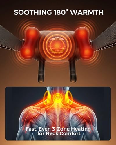 Neck Massager for Pain Relief Deep Tissue, Handheld Neck and Shoulder Massager with Heat, Cordless & Rechargeable Shiatsu Massager for Shoulder, Leg and Back Muscle Relaxation - Image 4