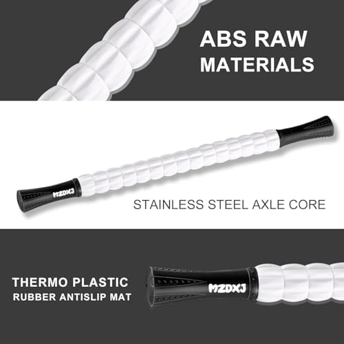 Muscle Roller Massage Roller Stick- Deep Tissue Fascia Blaster for Myofascial Pain Relief, Lymphatic Drainage & Body Sculpting, Handheld Physical Therapy & Recovery Tool (Black & White) - Image 3
