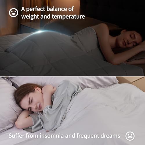 Weighted Blanket Queen Size (60"x80" 20lbs),Ultra Soft and Cozy Cooling Weighted Blanket Queen Size for Adult,Heavy Blanket with Machine Washable Soft Blanket, Stone Grey - Image 3