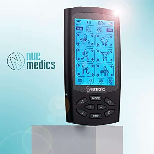 NueMedics Tens Unit with 4 Channel, EMS Muscle Stimulator for Pain Relief Therapy, 24 Massage Modes, Rechargeable, 12 Pads - Image 4