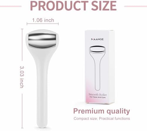 MAANGE Mini Eye & Face Rollers for Eye Massager, Stainless Steel Eye Ice Roller for Relief Puffiness Migraine Skincare Facial Roller (White) - Image 3