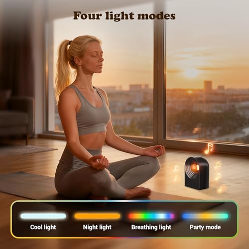 UNEEDE White Noise Sound Machine with Bluetooth Functionality, Night Light, Portable Bluetooth Speaker with Noise Canceling for Office & Sleeping, Meditation, Gathering (Black) - Image 4
