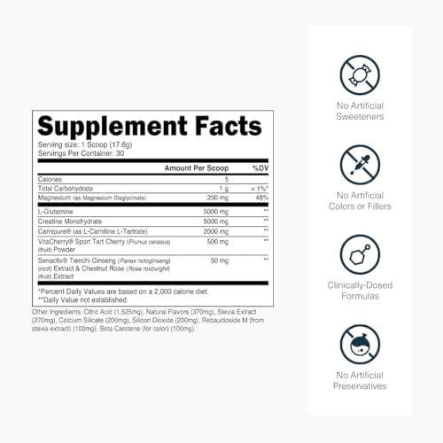 Transparent Labs Post - Post-Workout Recovery Muscle Builder w/L-Glutamine, Creatine Monohydrate, & Carnipure L-Carnitine L-Tartrate for Muscle Recovery & Building - 30 Servings, Orange - Image 3