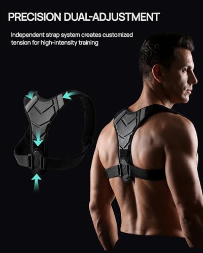 Gymgoer‘s Back Posture Corrector For Men With Reinforced Support Plate. High-Tension Posture Brace To Open Shoulders. Pro-Grade Back Straightener For Peak Gym Form - Image 4