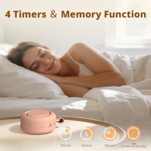 Pink Noise Sound Machine Battery Mini White Noise Machine 30 Soothing Sounds 4 Timers Memory Function for Baby Kids Adults Brown NoiseSleep Machine for Home Travel Office Therapy - Image 4