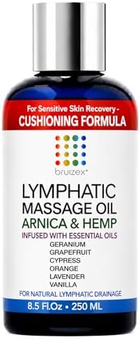 Bruizex Lymphatic Drainage Massage Oil with Arnica & Hemp Seed,8.5 Oz by BruizexTheUltimateRecoveryMust-Have