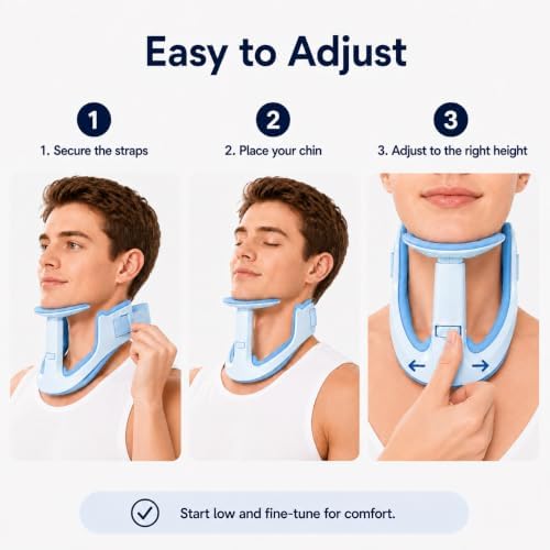 Neck Brace Posture Corrector, Memory Foam Cervical Collar for Pain Relief & Neck Hump, Adjustable Neck Support for Office, Travel & Daily Use - Soft Breathable, Men Women - Image 6