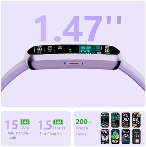 Health Fitness Tracker, Smart Watch with 24/7 Heart Rate, Activity Tracker with Blood Pressure and Blood Oxygen Monitor, 120 Sport Mode Waterproof Sleep Tracker for Women Men - Image 5
