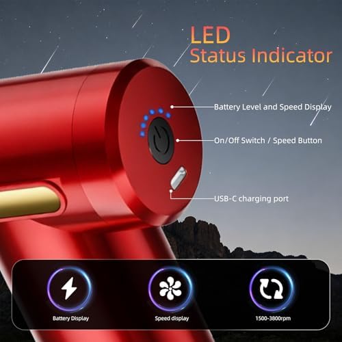 Massage Gun, Electric Massager, Suitable for Whole Body to Relieve Fatigue, Replaceable Massage Head Impact Massager, The Best Choice for Gift Giving (Red-720) - Image 6