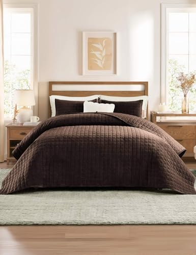 YnM Velvet Weighted Blanket, Ultra-Soft Heavy Bed Blankets, Heavy Weight Big Comforter, Oversized Bedspread & Home Decor Piece for All Season (Brown, 90"x90" 15lbs, Full/Queen) by YNM
