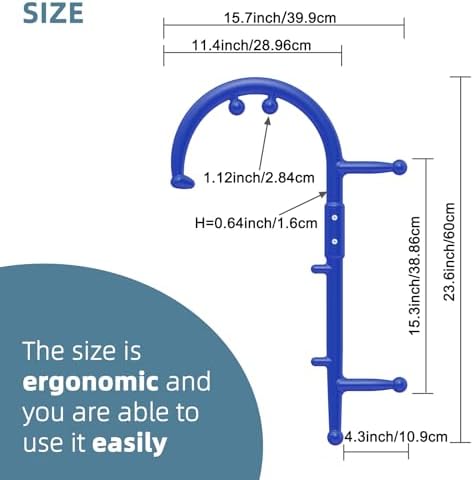 KEINE MARKE Massage Trigger Point Cane Body Deep Tissue Handheld Back, Neck, Shoulder, Leg and Feet Massager Rod, Muscle Release Tool Self Massage Hook Cane for Women & Men (Upgraded Blue) - Image 4