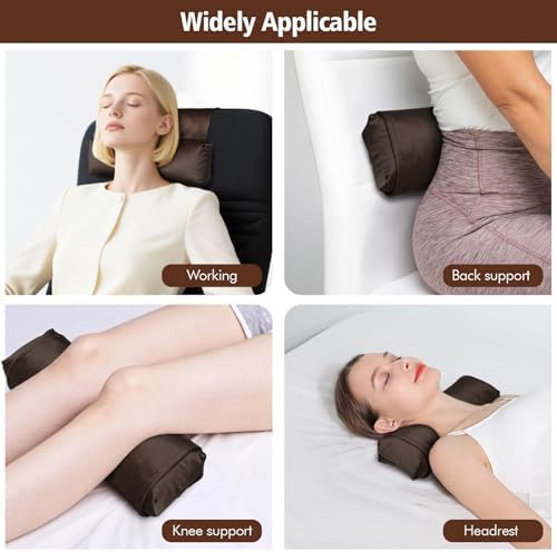 WdFour Velvet Neck & Head Pillow for Recliner Chair, Small Ergonomic Cervical Support Pillow for Home, Office and Travel, Non-Slip Cushion for Tension Relief & Shoulder Comfort (Chocolate) - Image 5