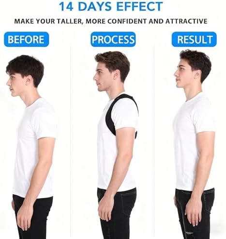 Posture Corrector for Women Men, Copper Upper Back Brace, Back Straightener Support Correcting Hunchback and Bad Posture, Back Pain Relief for Neck, Shoulder, Clavicle, Black, S/M - Image 2