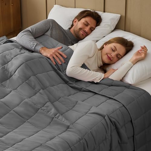BETU Weighted Blanket for Adults (Cal King) - Cooling and Breathable Heavy 220-280lbs with Premium Glass Beads Soft Thick All-Season Sleeping Comfort Grey, 88''x104''-25lbs by BETU