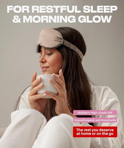 SUNDAYSILKS™ 3D Contoured Silk Sleep Mask | Padded Silk Eye Mask with Eye Cups for Lash Extensions | Blackout, Organic for Women & Men, Perfect for Travel, Slip-Free Deep Sleeping, Antifaz para Dormir - Image 6