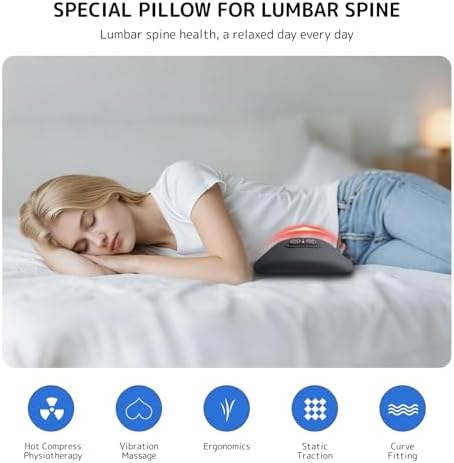 Rechargeable 3 in 1 Electric Lumbar Support Pillow with Heat & Lift Traction 2026 New, Cordless Triple Fusion Back Massager, Lower Back Pain Relief Deep Tissue Support Pillow for Bed Car Office - Image 4
