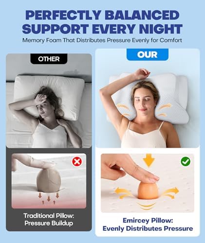 Sleep Doctor Approved Cervical Neck Pillow for Sleeping, Ergonomic Contour Side Sleeper Pillows for Adults, Cooling Orthopedic Pillow for Pain Relief Support, Memory Foam Pillows Back Stomach Sleepers - Image 5
