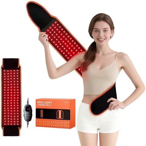 Upgraded Red Light Therapy for Body - 660nm & 850nm LED with Timer, Red Light Belt for Muscle Pain Relief on Back, Shoulder, Waist - Wearable Infrared by Unknown