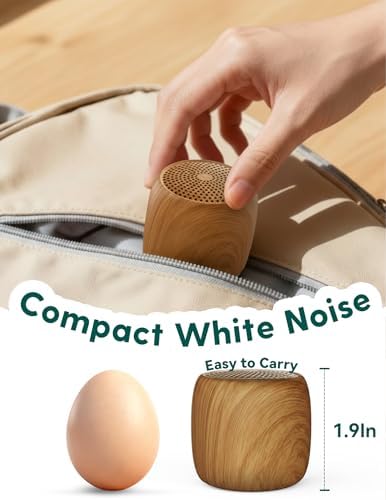 Babelio White Noise Sound Machine (Pocket Mini Pro) | 1000mAh Large Battery, 25 Non-looping Sounds for Adults, Kids & Babies, Timer, Memory Function, Pocket-Sized & Travel Essentials, Wood Grain - Image 4