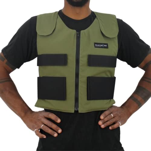 Glacier Tek Cool Vest Personal Cooling, 59 Degrees for 2.5 hours 8 Cool Packs, Recharge in 30 Minutes by GlacierTek