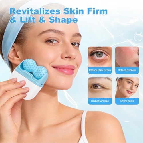 Ice Roller for Face, Eye, Skin Care Tool for Whole Body, Revitalizes Skin Firm & Puffiness Relief, Gift for Women (Blue) - Image 2