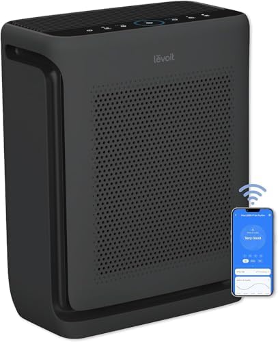 LEVOIT Air Purifiers for Home Large Room Up to 1875 Ft² with Washable Pre-Filter, AHAM VERIFIDE, Air Quality Monitor, HEPA Sleep Mode for Allergies, Pet Hair in Bedroom, Vital 200S-P, Black by Levoit