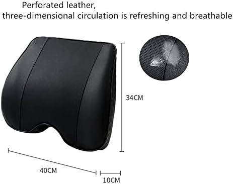 Memory Foam PU Leather Lumbar Pillow - Car Middle/Lower Back Support Pillow - Suitable for Car Seats, Office Chairs, Recliners, etc. (Brown) - Image 7