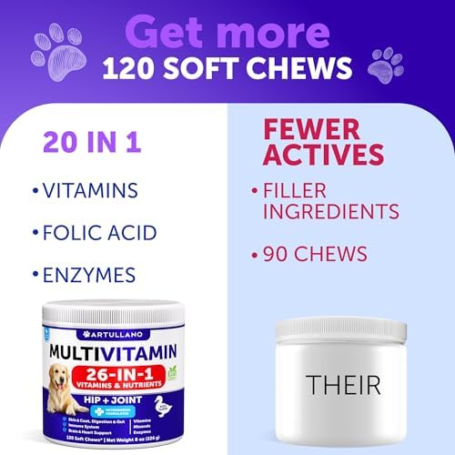 Dog Vitamins - 120 Treats - Dog Multivitamin Supplement - 26 in 1 Nutrients - Image 2