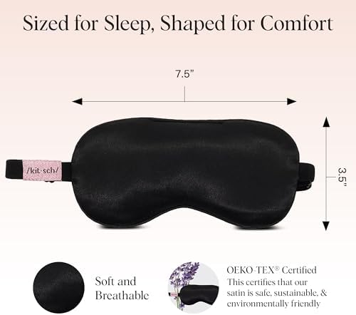 Kitsch Weighted Satin Sleep Mask | Eye Masks for Sleep - (4.1oz/116g) - Image 4