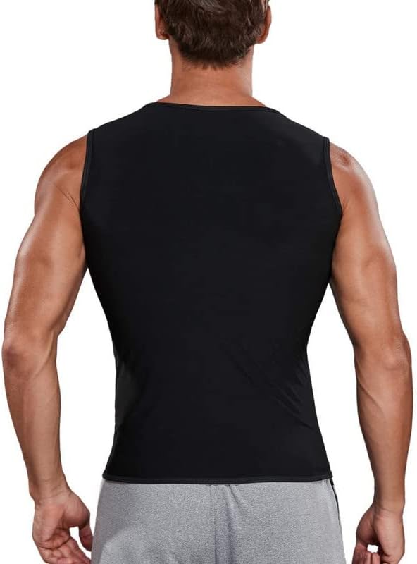 SHAPERIN Men Neoprene Sauna Zipper Waist Trainer Vest Tank Top Trimmer Body Shaper - Image 2
