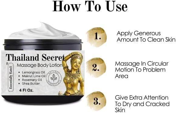 Essentially KateS Thailand Secret Specialty Body Lotion 4 Fl Oz - (Parent) - Infused with Makrut Lime Leaf, Lemongrass Oil, Rosemary Oil and Shea Butter - Calming, Soothing, Relaxing, and Hydrating - Image 5