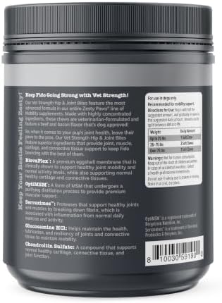 Zesty Paws Vet Strength Mobility Bites Beef & Bacon Flavor Hip & Joint Support Chews for Dogs with Glucosamine, Chondroitin, MSM, Hyaluronic Acid & Serrazimes - 90 Count - Image 3
