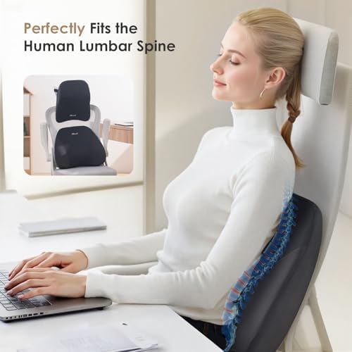 FLORICH Car Neck Pillow and Lumbar Support, Lumbar Support and Headrest Pillow for Car Seat Driver, Memory Foam Back Neck Support Pillow and Car Seat Back Support for Car Office Chair - Black - Image 5