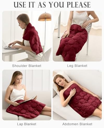 Cottonblue Small Weighted Lap Blanket Pad for Adults 7 lbs 24"x29", Red - Image 6