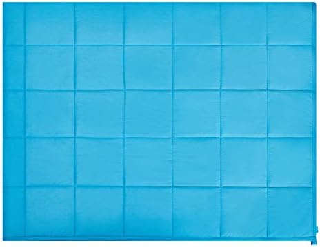 TONGDADA Kids Weighted Blanket | 40''x60'',10lbs | for Child Between 80-125 lbs | Premium Cotton Material with Glass Beads | Teal - Image 6