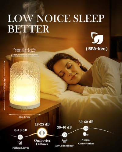 Essential Oil Diffuser - 2.4 MHz Ultrasonic Glass Diffuser with Pulse/Continuous Mist & 3 Night Light Modes, Waterless Auto-Off, Silent Aromatherapy Diffuser for Home, Office, Gifting & Home Decor - Image 2