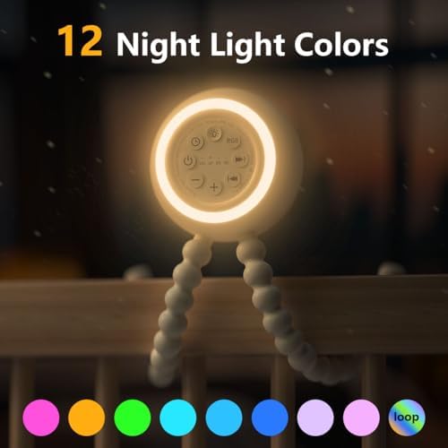 Easysleep Portable Sound Machine for Baby Adult White Noise Machine with 30 Soothing Sounds 32 Volume Levels 4 Timer Sleep Soother Rechargeable Shush Brown Noise Machine for Home, Travel & Office - Image 3